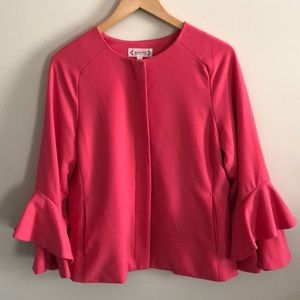 Nanette Lepore Pink Bell Ruffle Sleeve Jacket